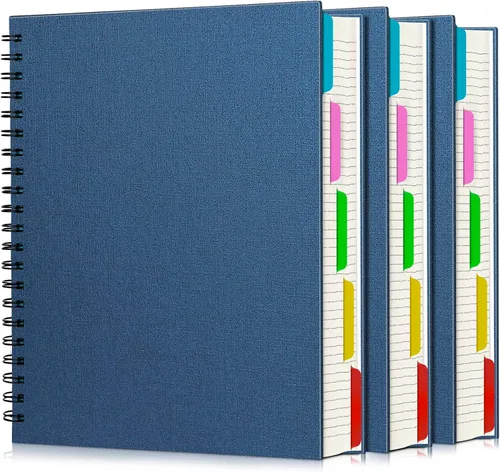 Vista 10 de EUSOAR Cuaderno de 5 materias, 1 pieza A4 de 11" x 8-1/2 pulgadas con espiral rayado universitario, bloc de escritura, 100GSM 120 hojas/240 páginas