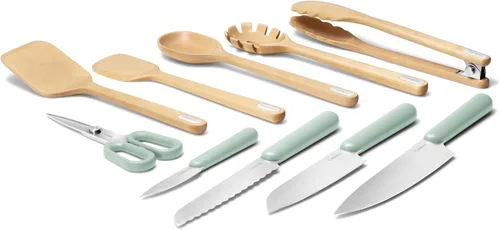 Vista 11 de Caraway Juego de cuchillos de cocina y juego de utensilios de madera Crema