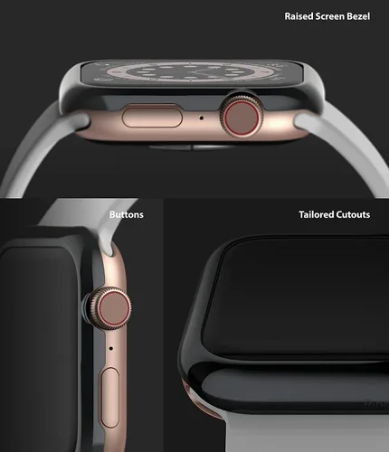 Vista 5 de Ringke Estilo bisel para Apple Watch Series 6, 5, 4 (1.575 pulgadas), SE 3, 2, 1 (1.575 pulgadas), marco de acero inoxidable con estilo antiarañazos