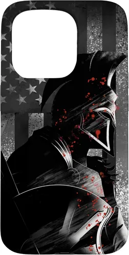 Vista 14 de Funda patriótica para iPhone 16 con bandera de Estados Unidos Spartan Warrior griego antiguo