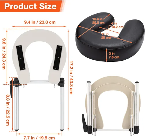 Vista 6 de Mesa de masaje, cuna y almohada, reposacabezas de cama de spa de masaje ajustable Massage Table/Bed/Chair Headrest Platform with Face Pillow