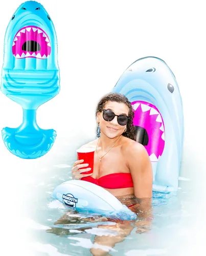 Vista 2 de BigMouth Saddle Style Pool Floatie, Inflatable Ride-On Seat - Straddle, Sit, Then Float