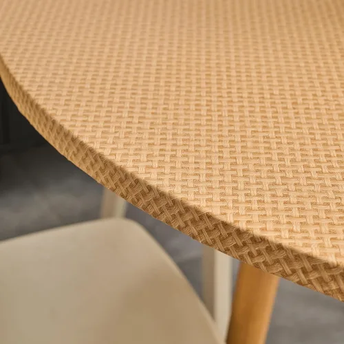 Vista 96 de LIBERECOO Mantel redondo de vinilo ajustable con reverso de franela, borde elástico, impermeable, resistente a las manchas, mantel lavable
