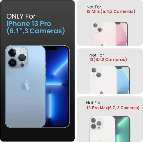 Vista 6 de FireNova Funda diseñada para iPhone 13 Pro, funda de silicona mejorada [protección de cámara] con [2 protectores de pantalla], forro