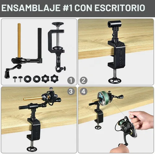 Vista 7 de PLUSINNO Bobina de línea de pesca con función de desenrollado, estación de carrete versátil para varillas gruesas y finas, funciona con carretes
