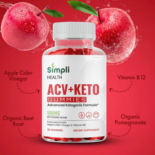 Vista 2 de Paquete de 3 gomitas Simpli Health ACV Keto, máxima fuerza