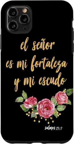 Vista 12 de Carcasa para iPhone 11 Salmos El Señor Es Mi Fortaleza Biblia Cristiana