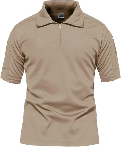 Vista 2 de TACVASEN Men's Active Golf Polo Shirts 14 Zip Long Sleeve Quick Dry Workout Hiking Shirts