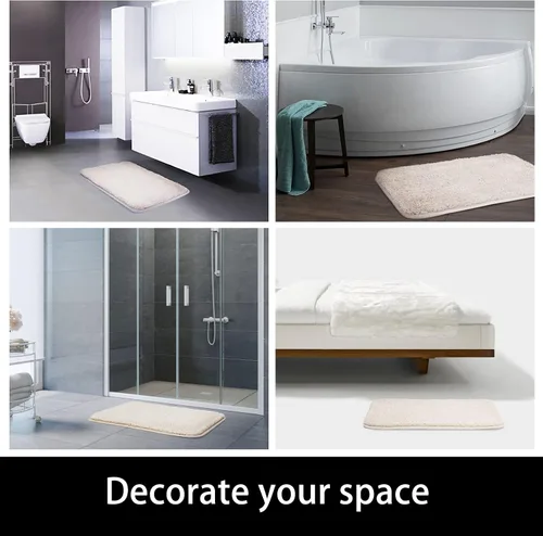 Vista 7 de TEBIEKOY Alfombras de baño peludas, súper absorbentes, antideslizantes, suaves, de felpa gruesa, lavables a máquina, alfombras de baño para baño