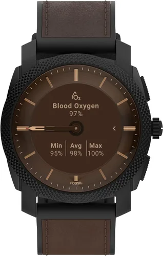 Vista 9 de Fossil Machine Gen 6 Reloj inteligente híbrido con Alexa integrado frecuencia cardíaca seguimiento de actividad oxígeno en sangre y notificaciones
