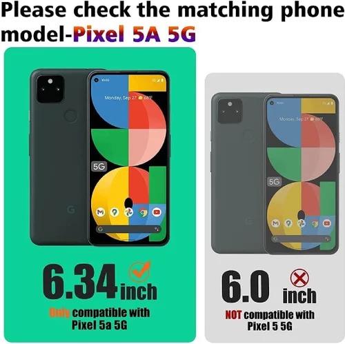 Vista 2 de Jeylly Funda para Google Pixel 5A (5G), diseño delgado de mármol, híbrido, absorción de impactos, TPU suave, policarbonato duro, con protector