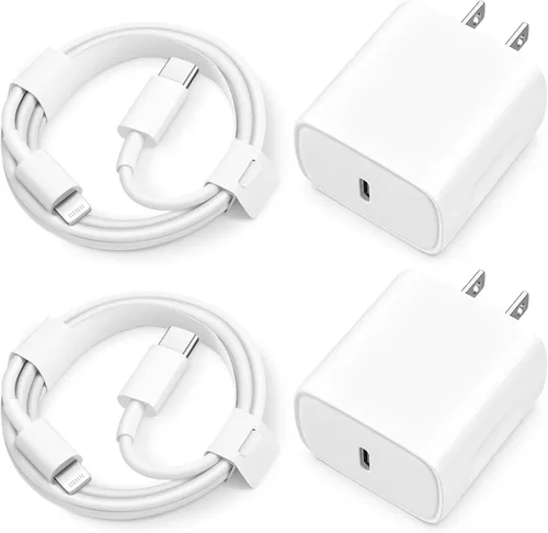 Vista 7 de Cargador súper rápido para iPhone 14, 13, 12, 11, paquete de 20 W, cargador de pared USB C rápido de 20 W, con cable de carga rápida de 6 pies