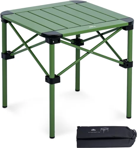 Vista 20 de iClimb Alu ligero y estable. Mesa cuadrada plegable enrollable con bolsa de transporte para camping, picnic, patio trasero, barbacoa, campamento