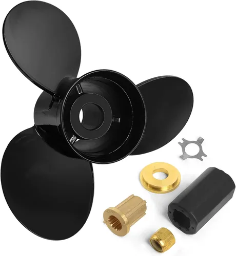 Vista 3 de NOVINO Hélice para barco Mercruiser Alpha One/Bravo One y motores fueraborda Mercury 135-300HP 2 y 4 tiempos, hélice de aluminio para barcos 15