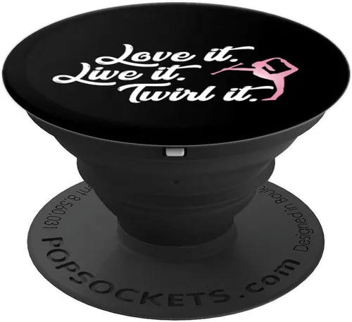 Vista 4 de Baton Twirling Love It Live It Twirl It Gift - Soporte y agarre para teléfonos y tabletas, Negro
