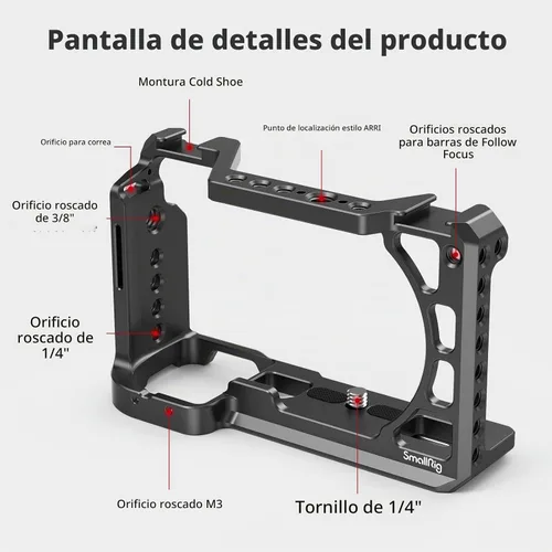 Vista 2 de SmallRig - Soporte de jaula de cámara de aleación de aluminio para Sony