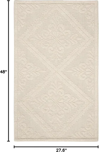 Vista 2 de SAFAVIEH Vermont Collection - Alfombra decorativa de 2 pies 3 pulgadas x 4 pies, color marfil, lana hecha a mano, ideal para zonas de alto tráfico
