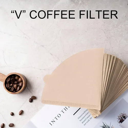 Vista 4 de 100 piezas de papel de filtro de café, polvo de café, papeles de pulpa de madera, colador para taza de filtro, olla de mano, goteo, para colgar