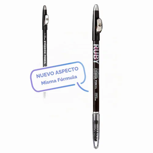 Vista 2 de Ruby Kisses GoBrow - Lápiz de cejas, afilable, de larga duración, lápiz de madera para cejas de aspecto natural, paquete de 3 unidades (negro marrón)