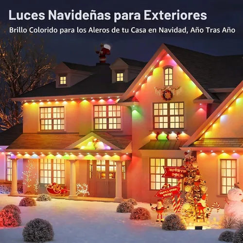 Vista 2 de AHAWILL Luces permanentes para exteriores de 100 pies, luces de alero IP67
