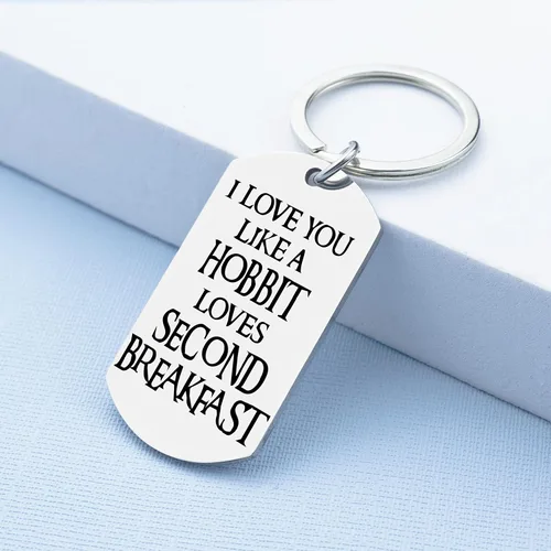 Vista 2 de Lord of The Rings - Regalos de mercancía HB, llavero para amantes de los fanáticos, regalos para novio, marido, hijo, "I Love You Like A HB Loves