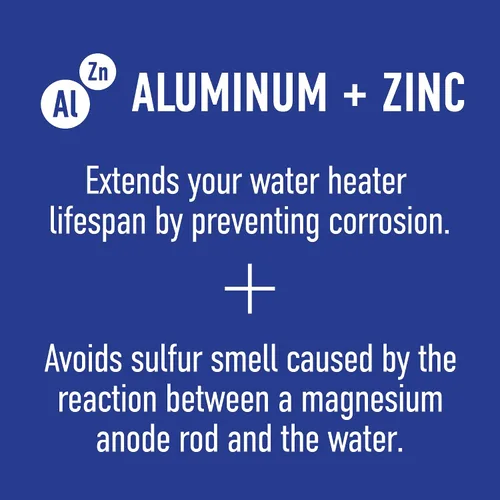 Vista 2 de Tubo flexible de aluminio zincado con ánodos y cabeza hexagonal (4/5 x 3/4 x 44 pulgadas) - Elimina el olor a huevo podrido en el agua