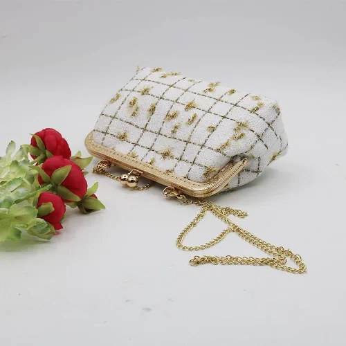 Vista 8 de Women Tote Bag Purse Velvet Handbag Wallet Pearl Chain Evening Cross Body Bag for Girl Wedding Party