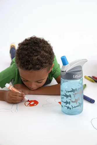 Vista 3 de CamelBak Eddy Kids Big Bite Valve - Botella de agua con pajilla, unicornios, 12 onzas