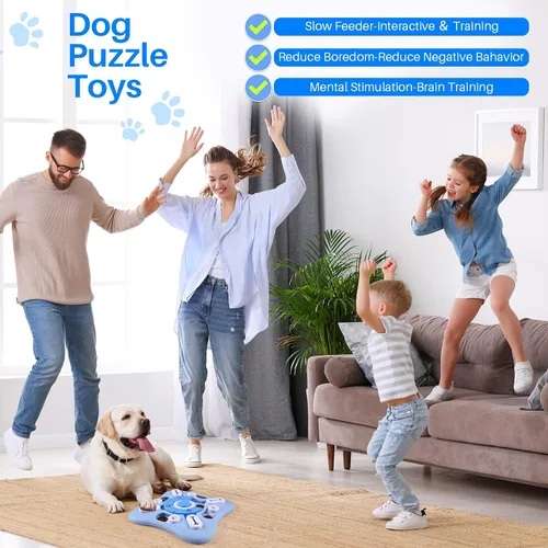 Vista 6 de Juguetes de rompecabezas interactivos para perros grandes, medianos y pequeños, inteligentes, juguetes de enriquecimiento para perros chirriantes