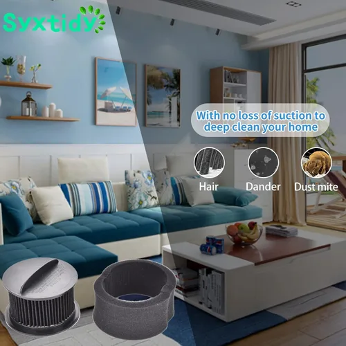 Vista 5 de Filtro de repuesto para Bissell Powerforce Helix Rewind Pet Compact, Turbo Bag Deluxe Aspiradora, Parte