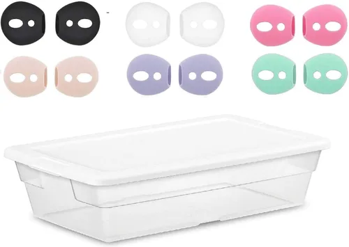 Vista 4 de JNSA Fundas para AirPods compatibles con AirPods 2/AirPods 1/EarPods, auriculares antideslizantes ultrafinos de silicona, 6 pares, 6 pares de 6 6