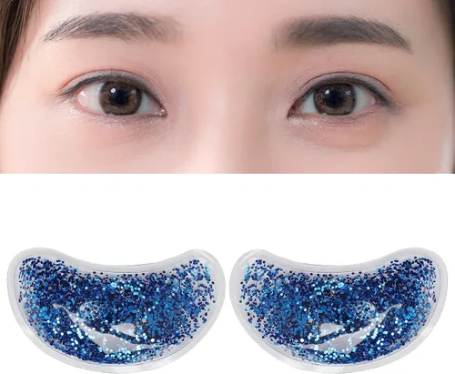Vista 7 de Paquete de hielo de gel para ojos, ojos de gel reutilizable, almohadilla de enfriamiento de ojos, parche para ojos fríos y calientes, parches debajo