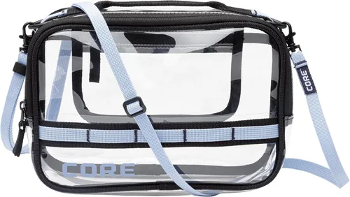 Vista 18 de CORE Bolso transparente aprobado para estadios con correa ajustable Diseño de bolso ligero con compartimentos seguros con cremallera