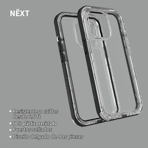 Vista 5 de LifeProof NEXT SERIES - Funda para iPhone 13 Pro (solamente) - Cristal negro (transparente/negro)