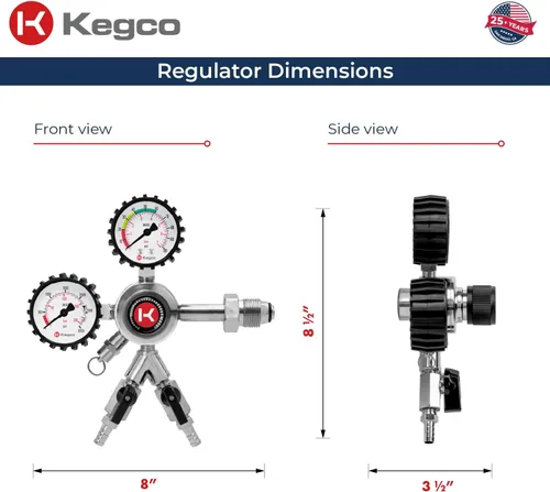 Vista 2 de Kegco Regulador Kegerator de nitrógeno de dos productos de doble calibre de calidad comercial premium