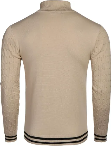 Vista 3 de COOFANDY Suéter básico de punto térmico acanalado para hombre