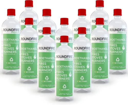 Vista 9 de ROUNDFIRE Premium 6 x 1 litro - Combustible de bioetanol para chimeneas, estufas y quemadores (6 cuartos de galón)