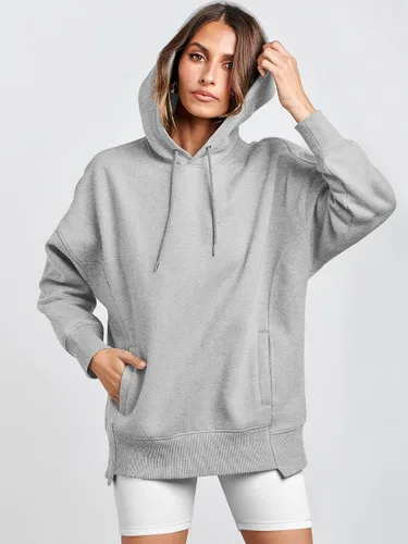 Vista 4 de ANRABESS Sudaderas con capucha de gran tamaño para mujer, sudadera de forro polar 2024, trajes de moda para adolescentes y niñas