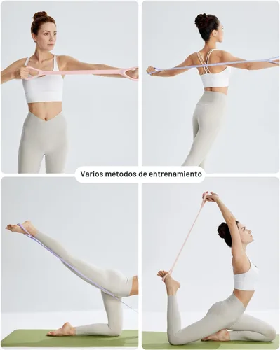 Vista 4 de YOTTOY Figure 8 Resistance Band, Elastic Resistance Band 20lb Rosa
