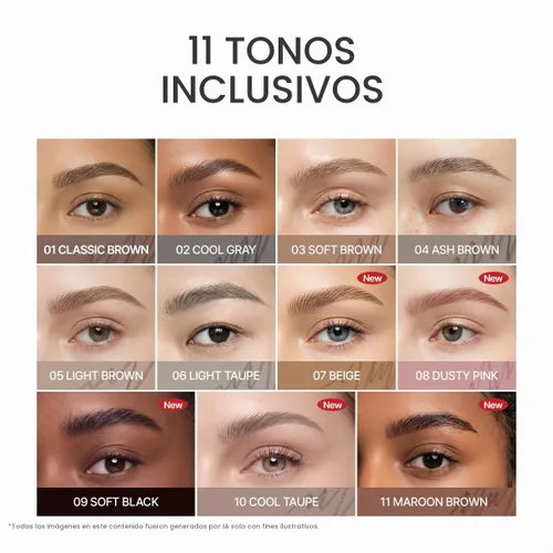 Vista 3 de Espoir El Lápiz de Cejas Balance #6 Gris Claro Lápiz de Cejas Rápido y Fácil de Dibujar sin Apelmacarse con Forma Triangular Estrecha Una #6