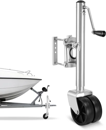 Vista 13 de VEVOR Gato de remolque con rueda, capacidad de carga de 1000 libras, gato giratorio de alta resistencia para remolque de barco con una sola rueda