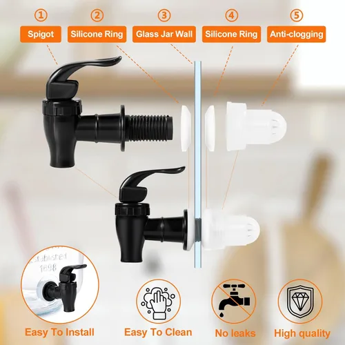 Vista 7 de 2 dispensadores de bebidas de 1.5 galones para fiestas, dispensador de bebidas con soporte, dispensadores grandes de bebidas de agua con espita