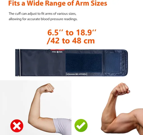Vista 4 de iHealth Brazalete de presión arterial de repuesto extra grande para adultos (16.5-18.9 pulgadas, 16.5-18.9 in), compatible con monitor de presión