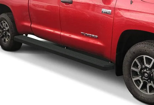 Vista 14 de Estribos iBoard para 2007-2017 Toyota Tundra Double Cab Pickup 4-Door, Negro Aluminio negro