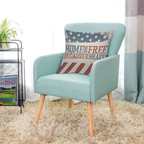 Vista 3 de AOYEGO Americana - Funda de almohada patriótica para el Día de la Independencia America Home Because of The Brave, funda de almohada decorativa