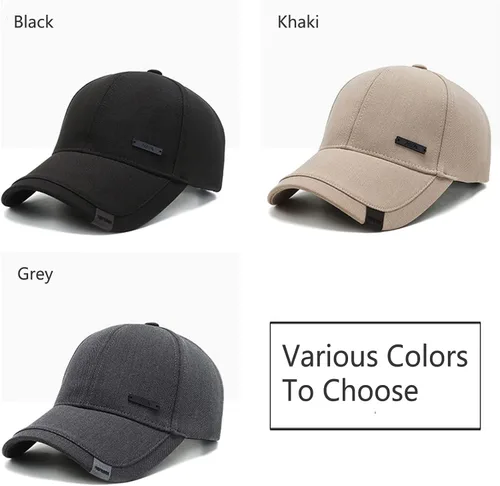 Vista 2 de Sombrero vintage de algodón para papá con picos de doble capa ajustable, gorra de béisbol de moda para hombre