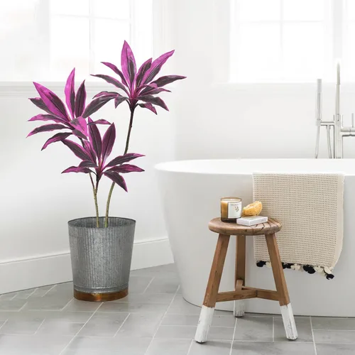 Vista 8 de HAIHONG Árbol artificial de 3 pies, plantas de casa de imitación de hoja perenne Dracaena Marginata, palmeras de yuca falsas en maceta, árbol