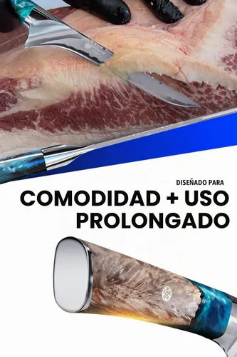 Vista 4 de Cuchillo deshuesador Dalstrong de 6" - 9CR18MOV HC Steel 58+ HRC - Hoja flexible - Mango de resina celestial - Funda - Para deshuesar pollo