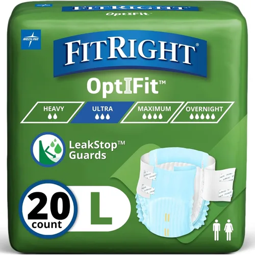 Vista 6 de FitRight Pañales para adultos, Absorción Ultra Fuerte, S (Talla de cintura 20in-32in), 20 unidades, calzoncillos OptiFit para incontinencia