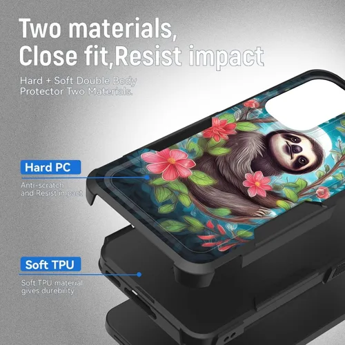 Vista 793 de Funda para Galaxy A14 5G, resistente de doble capa híbrida de policarbonato duro, goma suave, a prueba de golpes, funda protectora resistente